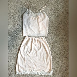 VINTAGE Christian Dior Slip Set light pink